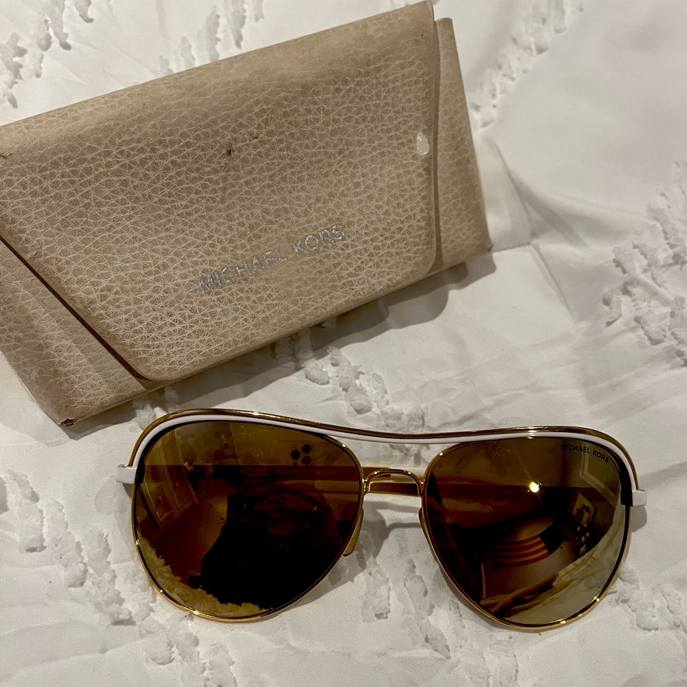 Michael Kors Gold Aviator Glasses